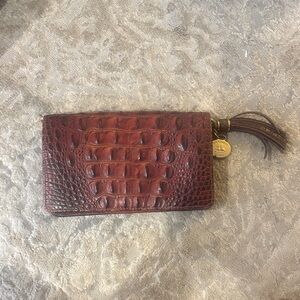 Brahmin Maroon Embossed Leather with Gold Charm